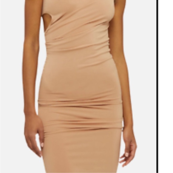 Wolford Fatal Cut Strapless Nude Midi Dress - Picture 4 of 14